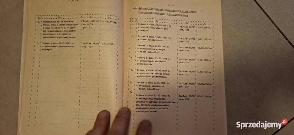 Wykaz Przepisów Prawnych 1 wydanie niski nakład Antykwariat Łęczyca