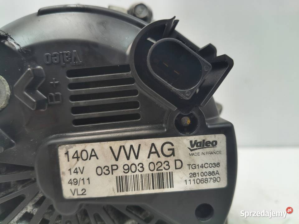 ALTERNATOR VW Polo V 12 TDI valeo 03P903023D lubelskie Chełm