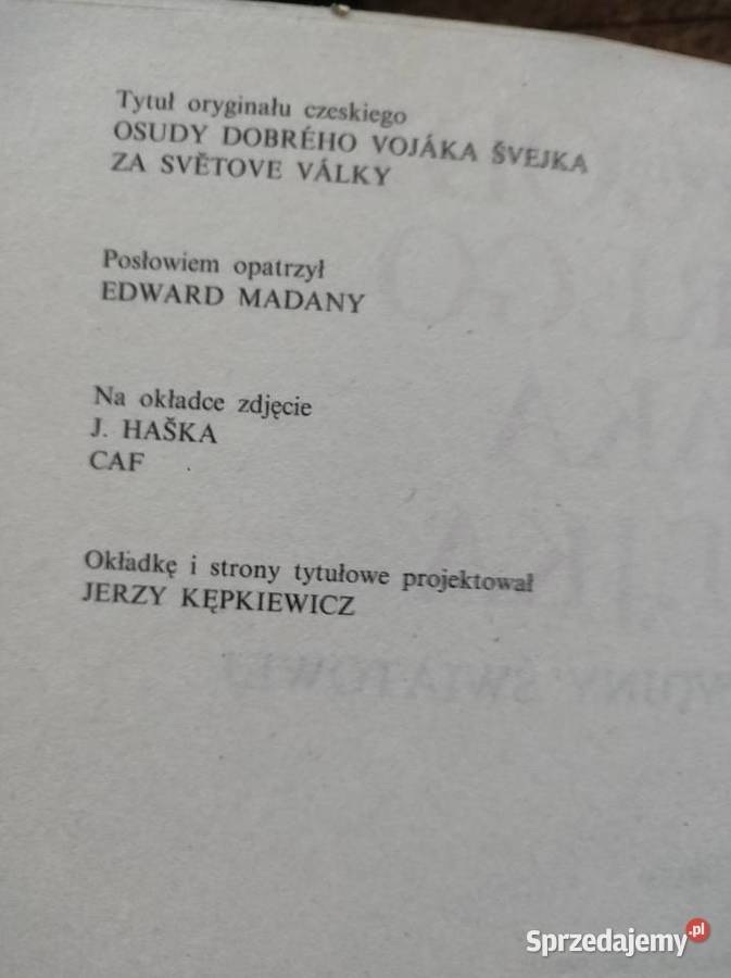 Przygody dobrego wojaka Szwejka Jaroslav Haek ISBN 9788378819134 Kielce