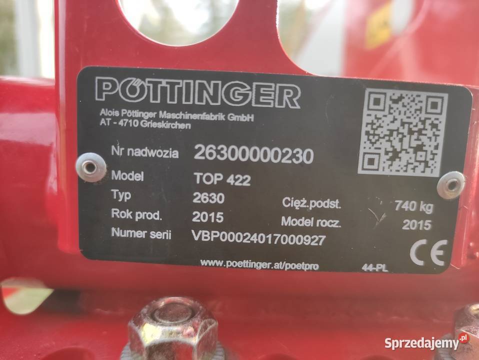 Zgrabiarka karuzelowa Pottinger TOP 422 1 Kostrzyn sprzedam