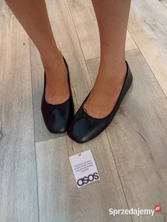 42 ASOS Design Czarne baleriny z Londynu na skóra ekologiczna małopolskie Kraków
