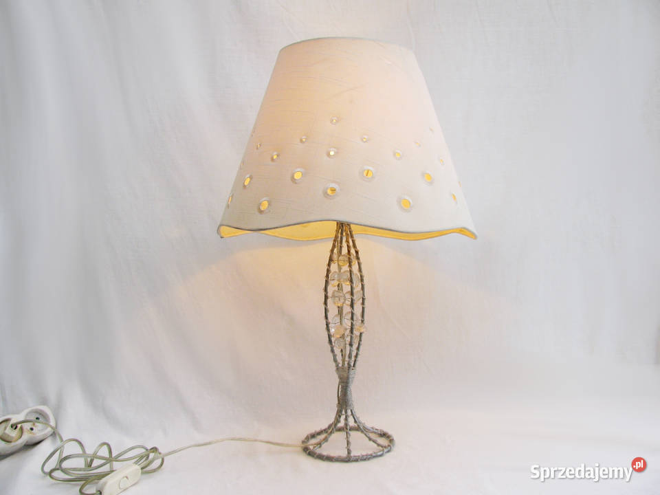 Duża Lampka Metal chrom Kryształki Szczecinek