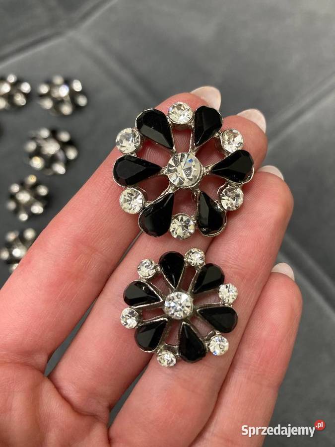 Nowe duże kryształowe guziki Swarovski kwiaty Dla kobiet Nisko