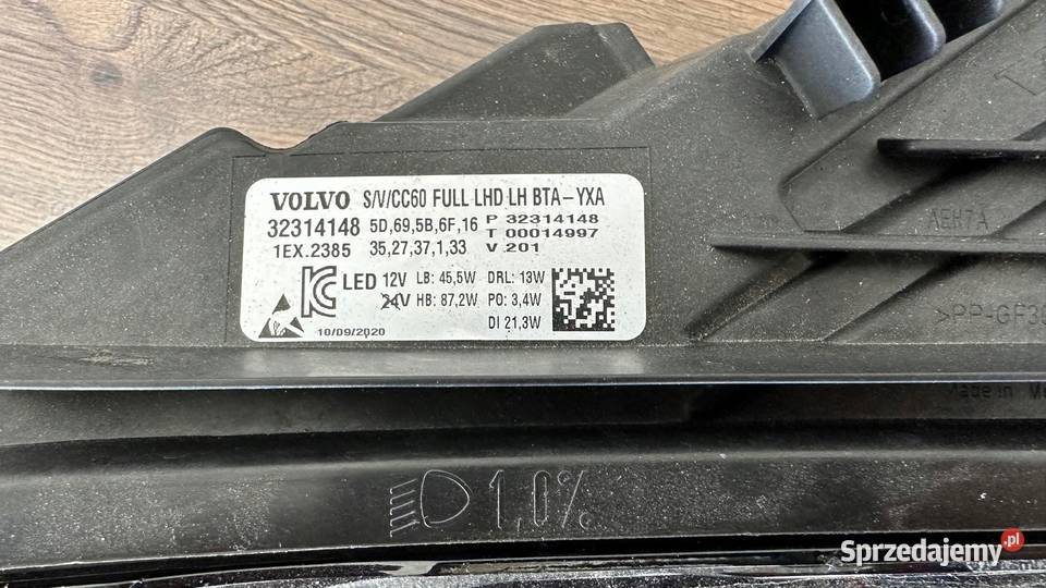 LAMPA LEWA VOLVO V60 S60 18 FULL LED ACTIVE sprzedam