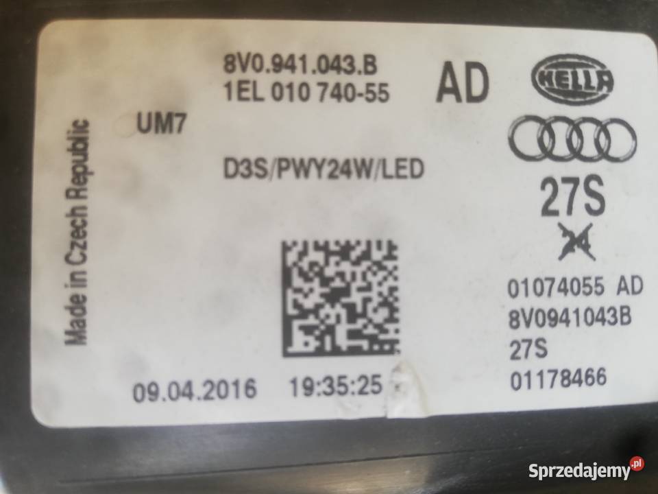 Zderzak przód Audi a3 8v sedan Usa lampa prawa osobowe Grajewo sprzedam