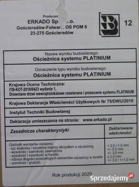 ościeżnica regulowana erkado 80 lewa Pozostałe Jarosław sprzedam