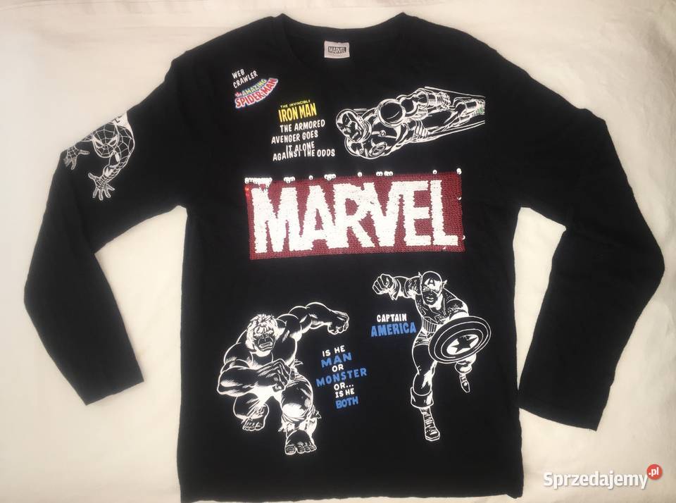 Unikatowy tshirt z cekinami Marvel mazowieckie Marki
