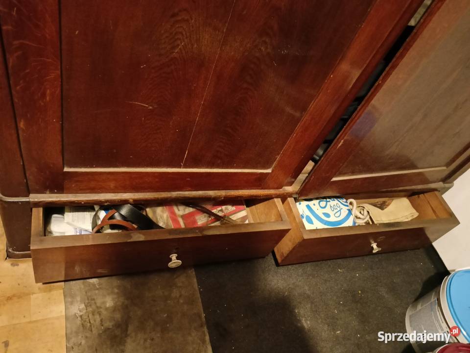 Stara szafa ubraniowa szufladki zabytkowa Meble Skarżysko-Kamienna