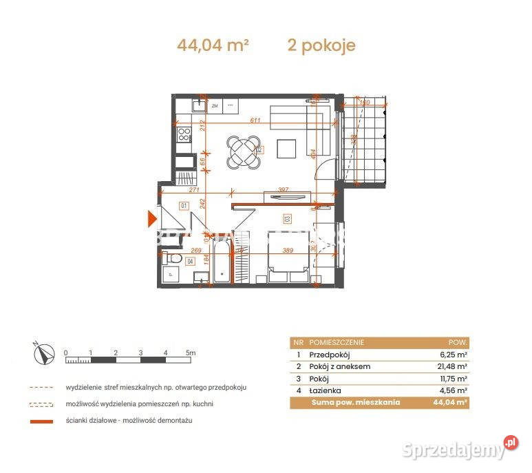 Mieszkanie 4404m2 2 pokoje Katowice