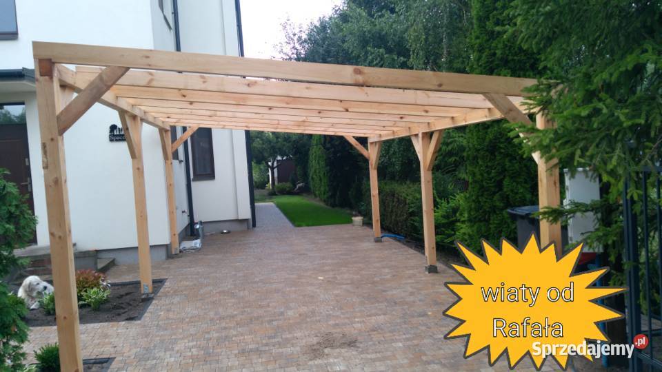 Wiata drewniana garażowa z pomieszczeniem sprzedam