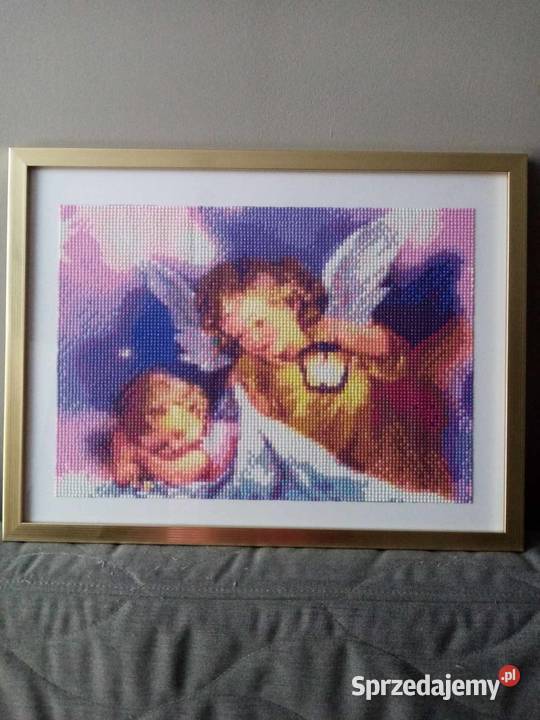 Anioł Srtóż haft diamentowy wielokolorowy Jarocin