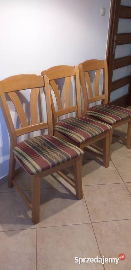 Krzesła dębowe jasne z tapicerką