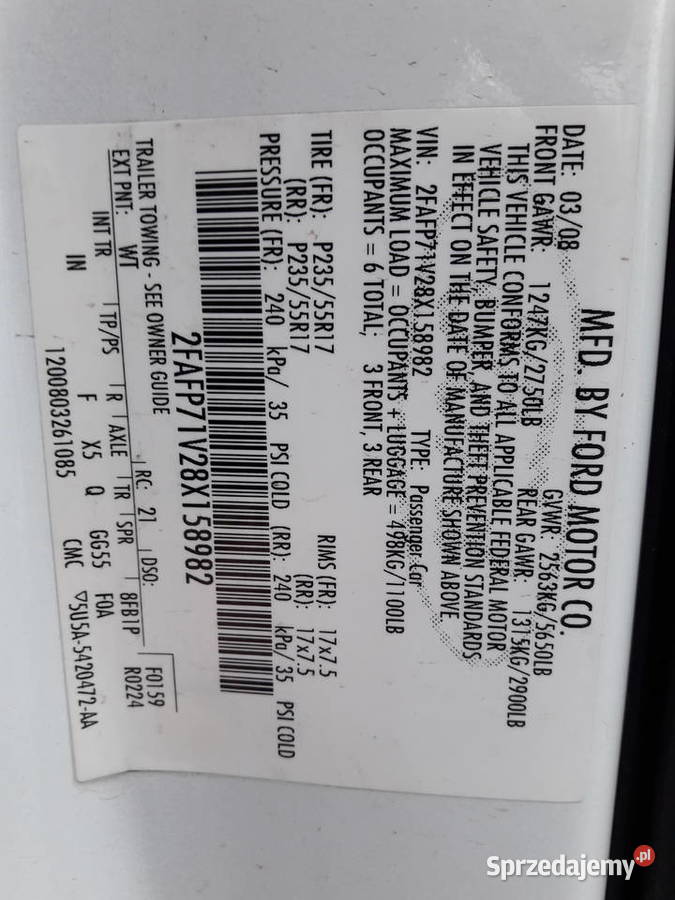 Ford Crown Victoria Police Interceptor CVPI P71 Bałtów