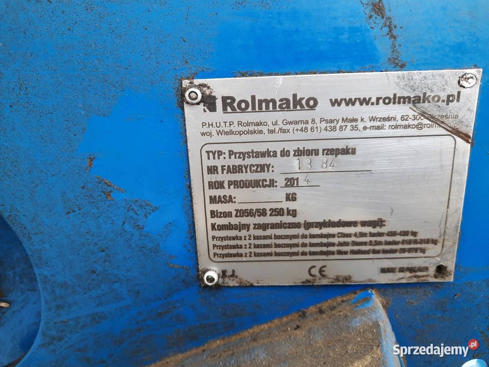 Stół do rzepaku Rolmako