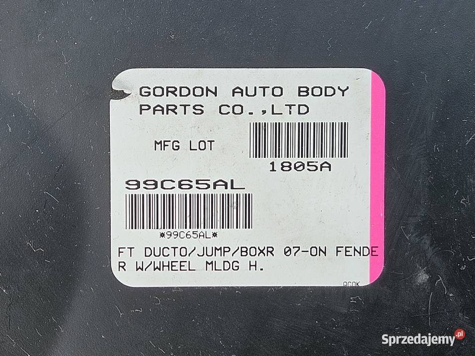 Błotnik Przedni Lewy Fiat Ducato III Peugeot dostawcze Turek