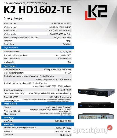 Rejestrator 16 kanałowy DVR Pszczyna