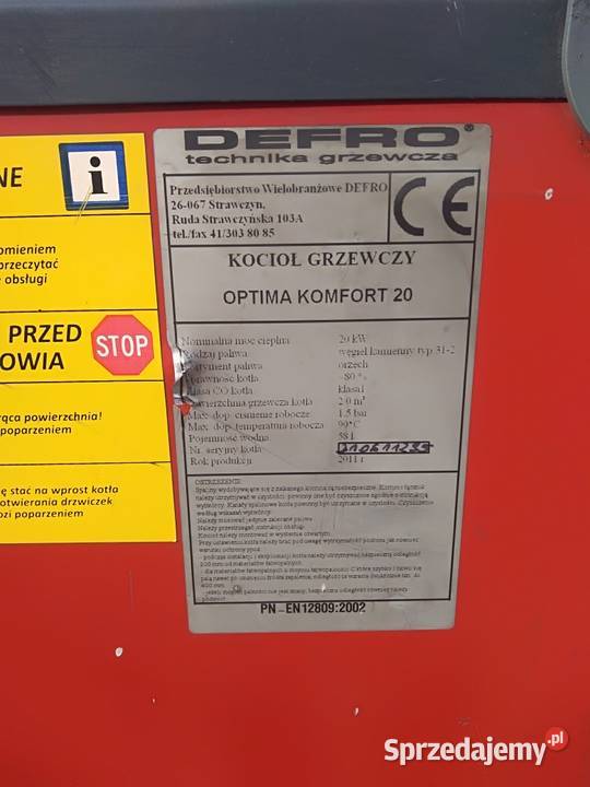 Piec Kocioł Defro optima Komfort 20KW Pierszyce
