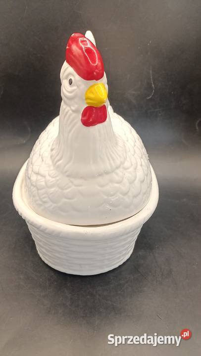 Figurka ceramiczna ptak kura kwoka pojemnik lubelskie Zamość