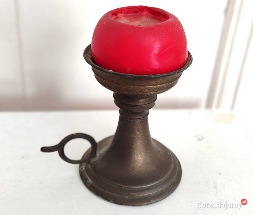 stary świecznik kaganek mosiężny pomorskie Gdańsk