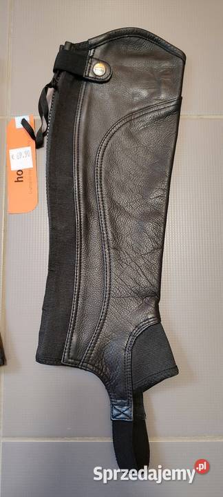 NOWE czapsy skórzane HORZE model Quinton czarne Jasień