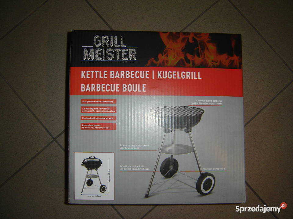 Grill węglowy kulisty okrągły o średnicy 34 z Florianów