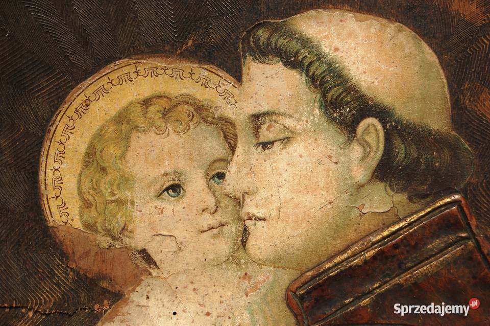 Św Antoni i Dzieciątko Jezus przedwojenny obraz