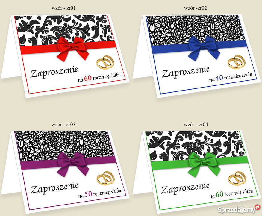 Zaproszenia na 25 40 50 60 Rocznicę Ślubu Rękodzieło Dąbrowa Górnicza