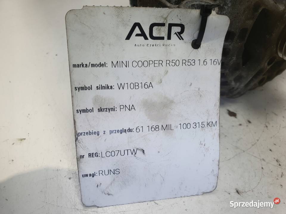 ALTERNATOR Mini One R50 R53 16 16V 110A Chełm