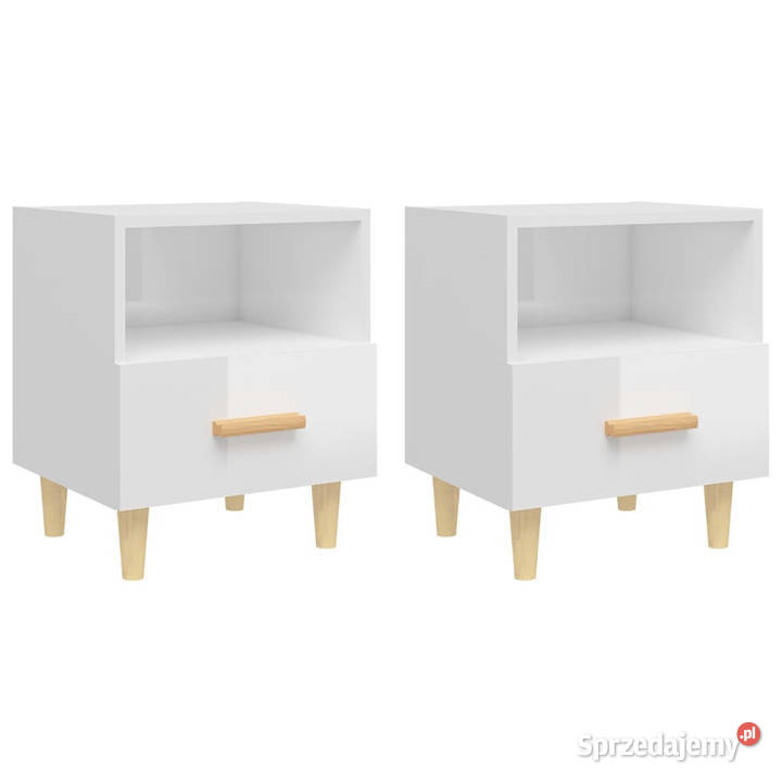 Szafki nocne 2 białe wysoki połysk 40x35x47 Warszawa