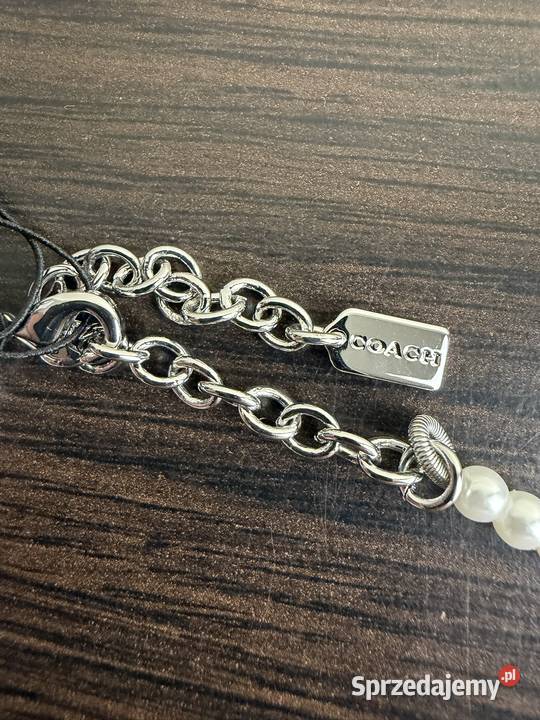 Naszyjnik damski Coach Stone Heart Pearl Choker łódzkie Łódź sprzedam