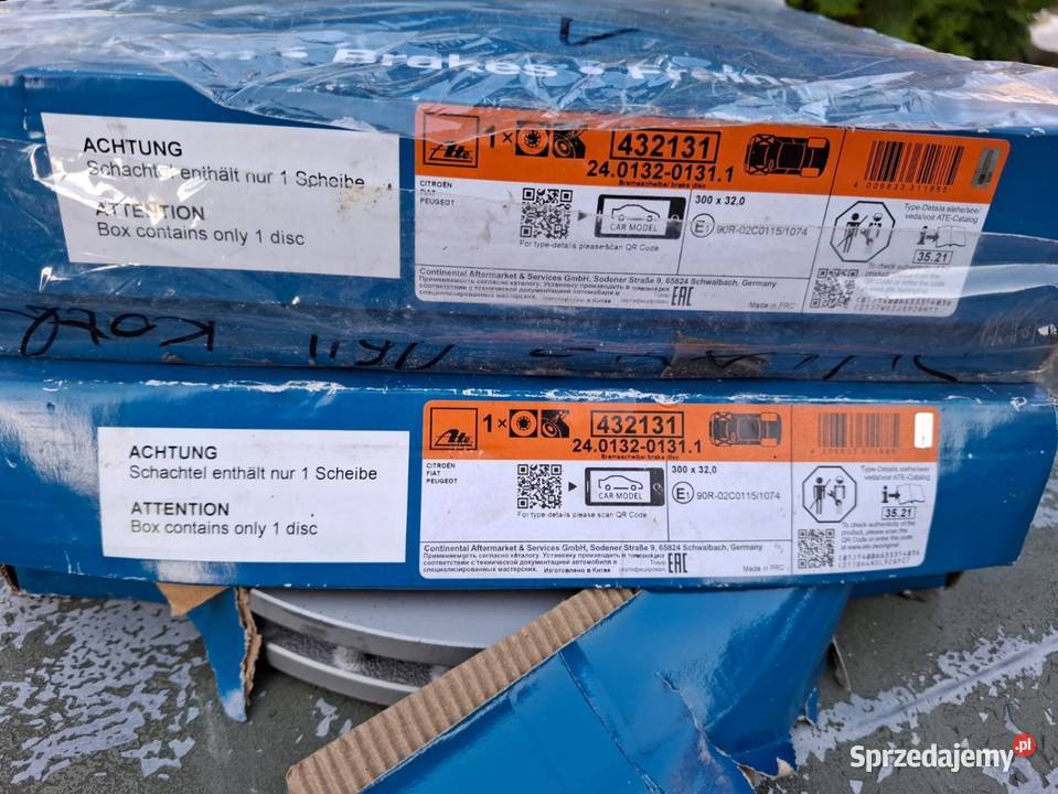 Nowe Tarcze Hamulcowe ATE 300m Fiat Ducato 3 Części samochodowe sprzedam