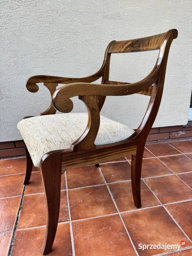 Krzesło Biedermeier stylowe prl fotel z