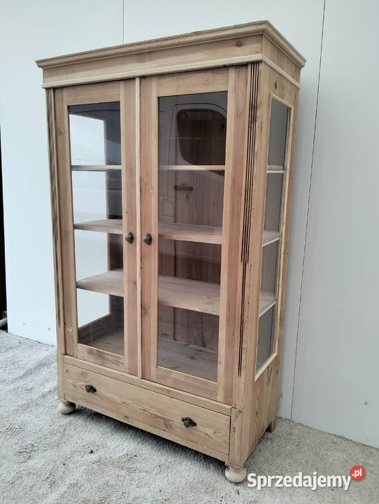 stary regał antyczny zabytkowy drewniany sosnowy Lubrza