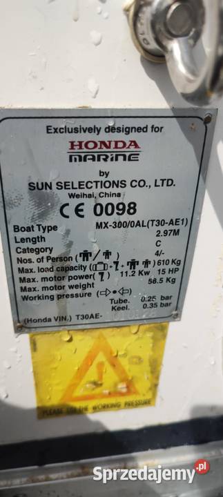 Zestaw Ponton Honda Honwave T30 AE Silnik mazowieckie Płońsk