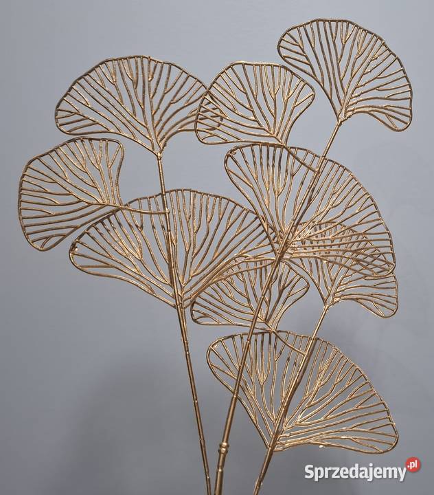 Sztuczny liść ozdobny gałązka miłorząb złoty 69 Czeladź