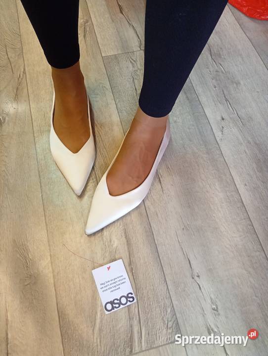 42 ASOS Design ślubne białe baleriny z Londynu małopolskie Kraków