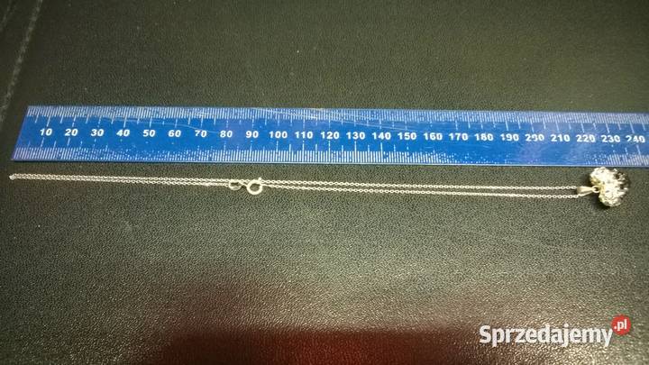 srebrny łańcuszek z wisiorkiem 0112 Naszyjniki Warszawa