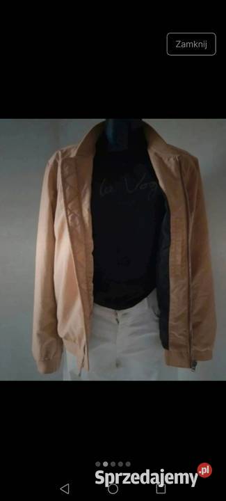 Kurtka wiatrówka cienka lekka bomberka bomber brązowy/beżowy