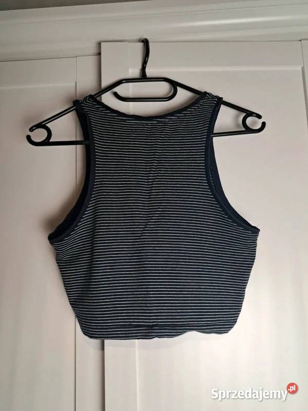 Granatowy crop top w paski Clockhouse S pomorskie Trąbki Wielkie