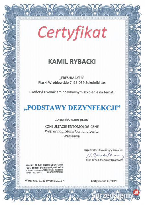 Ozonowanie i dezynfekcja miejsc Wirusów Łódź