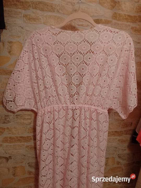 42XL Life BeachDługa różowa ażurowa narzutka Kraków