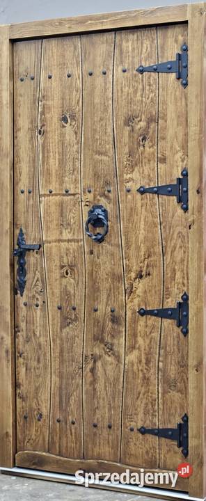 Drzwi DŁUGOSZ drewniane zewnętrzne góralskie Kępno