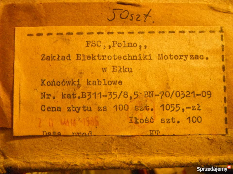 Końcówki kablowe miedziane cynowane Typ B311 i