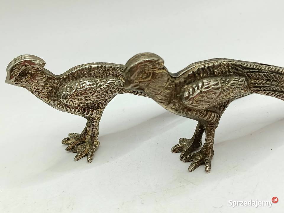 Dwa metalowe ptaki koguty bażanty na spacerze Zamość sprzedam