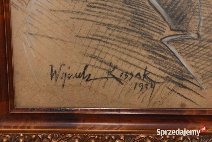 Wojciech Kossak 1934 Portret Roman Dmowski Malarstwo małopolskie Kraków