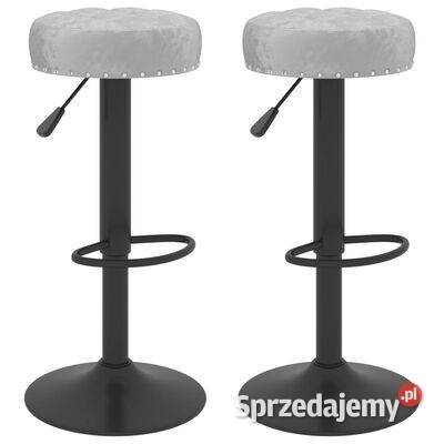 vidaXL Stołki barowe 2 szare obite Stołki i taborety mazowieckie Warszawa