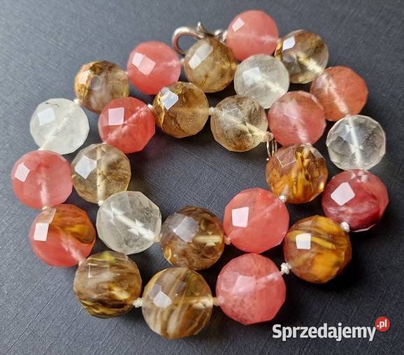 BRAZYLIJSKI KWARC Z RUTYLEM NASZYJNIK ETNO ART