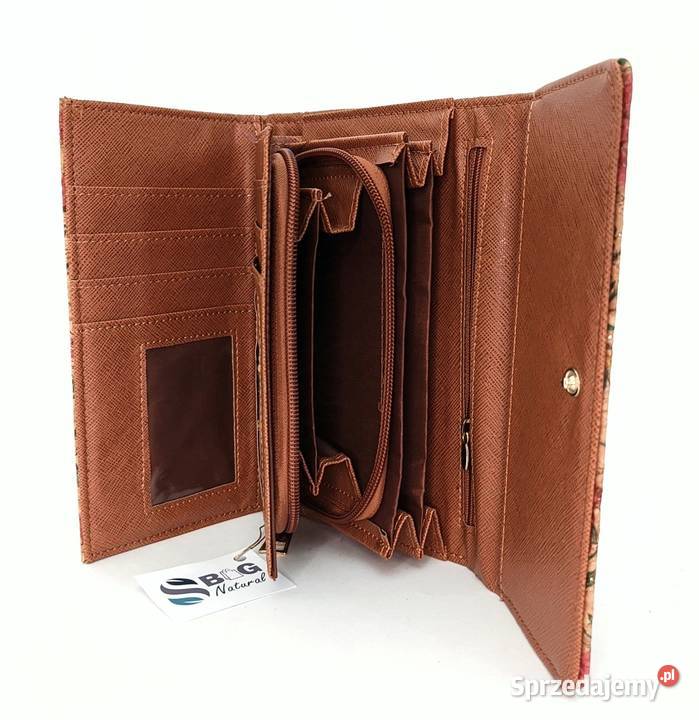 Portfel z korka duży lekki korkowy na zatrzask Szczecin