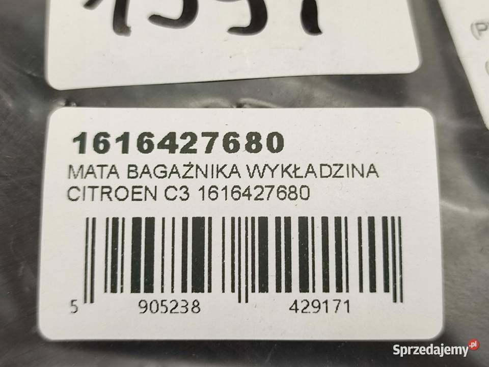 MATA BAGAŻNIKA WYKŁADZINA CITROEN C3 III 2016