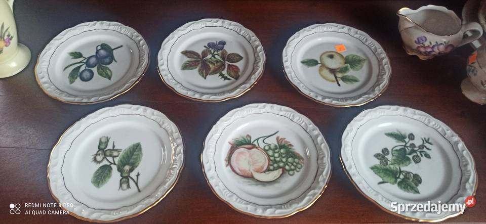 Talerzyk deserowy ręcznie malowane owoce pomorskie Gdańsk